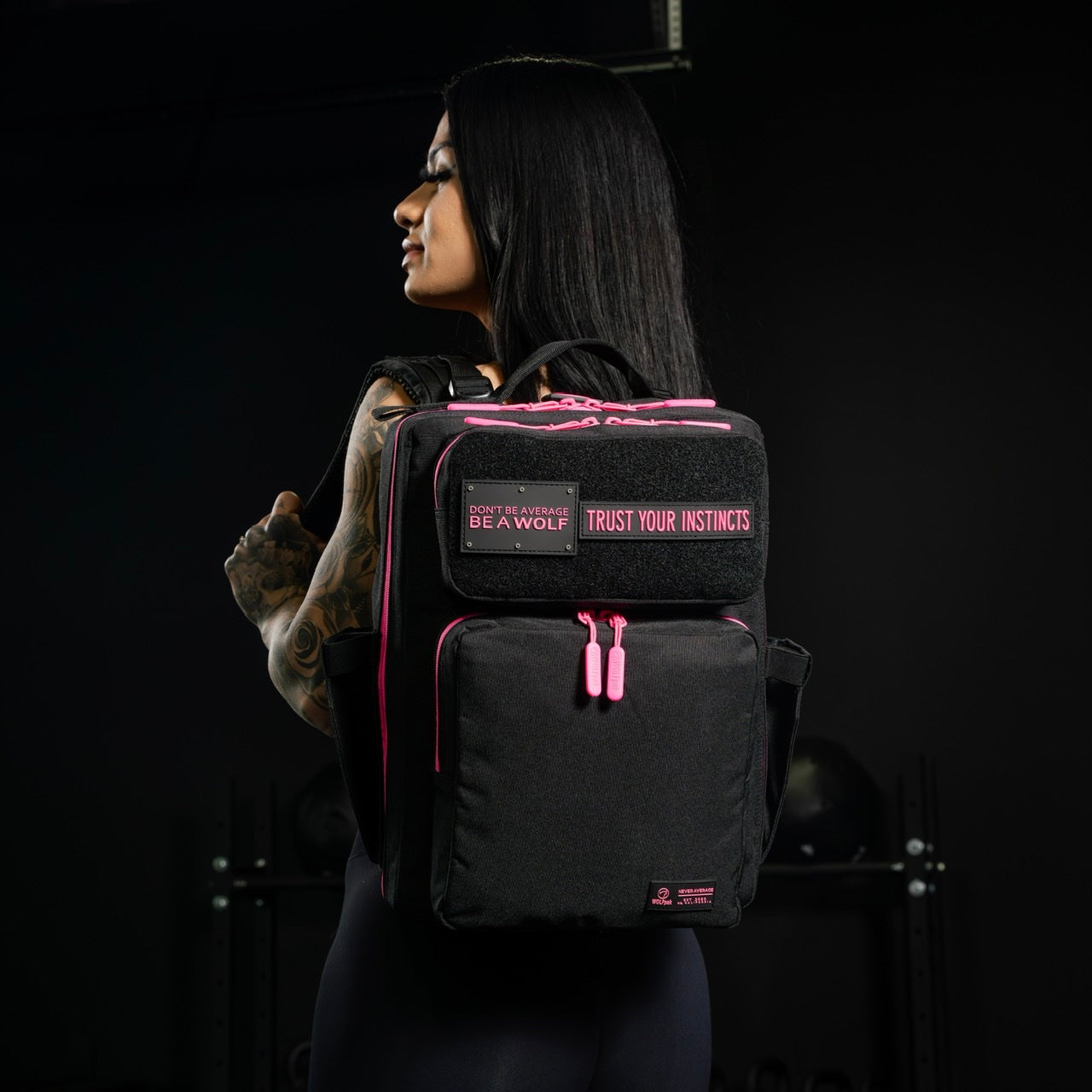 15L Backpack Black Neon Pink