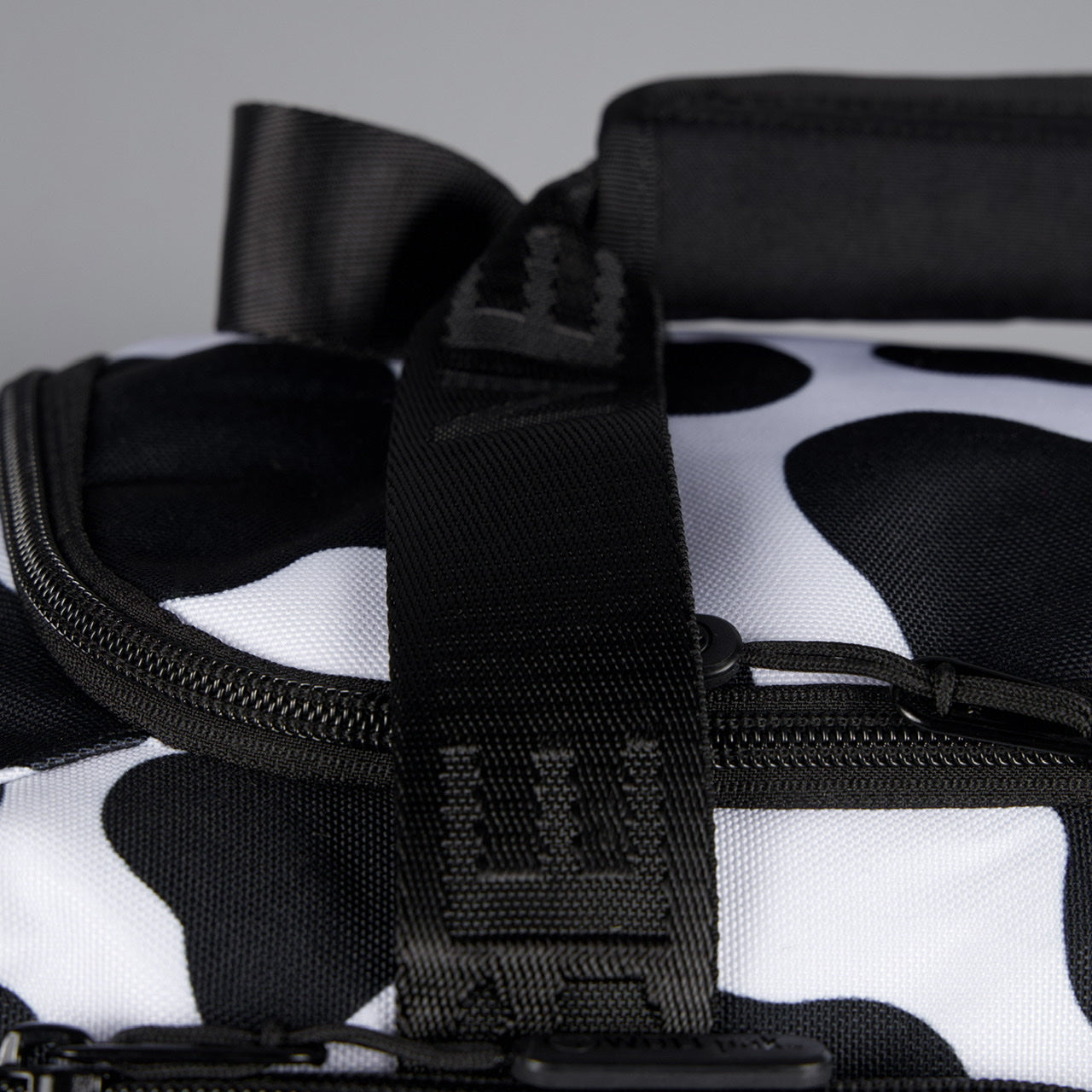 20L Mini Duffle Bag Black White Cow