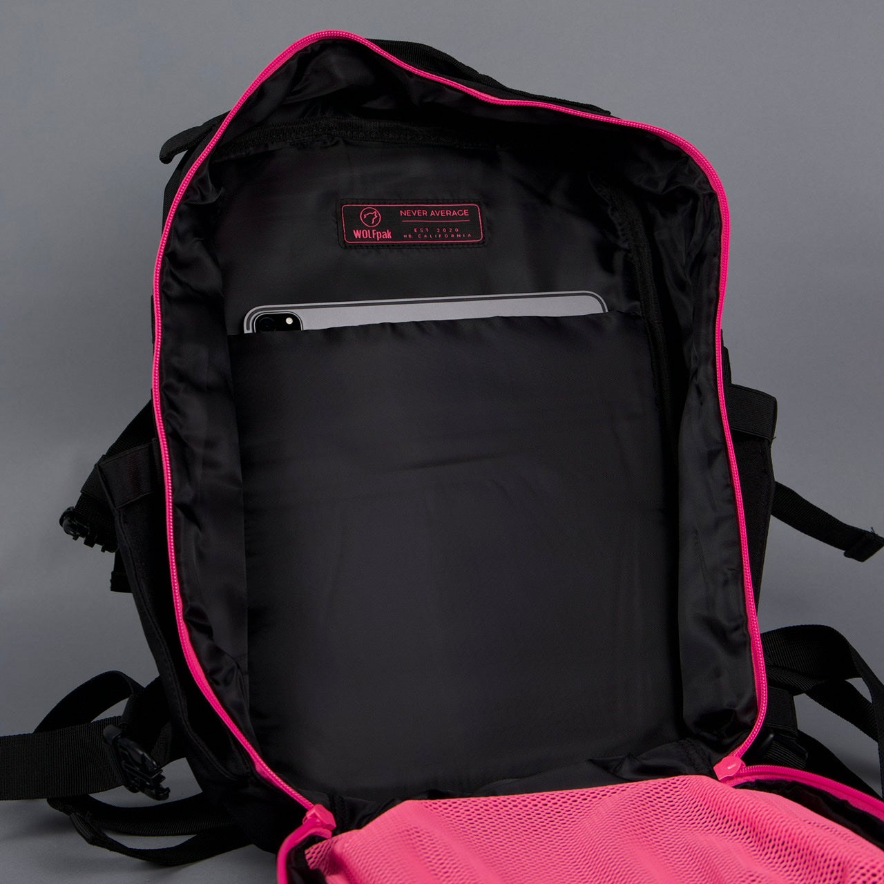 25L Backpack Black Neon Pink