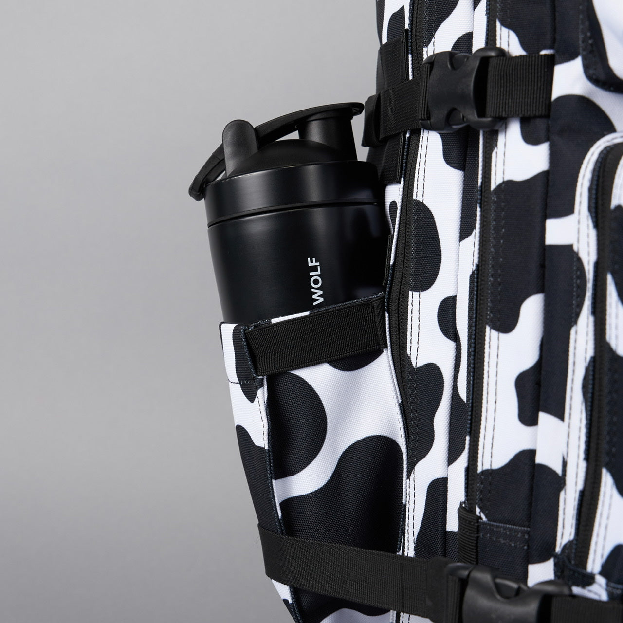 45L Backpack Black White Cow