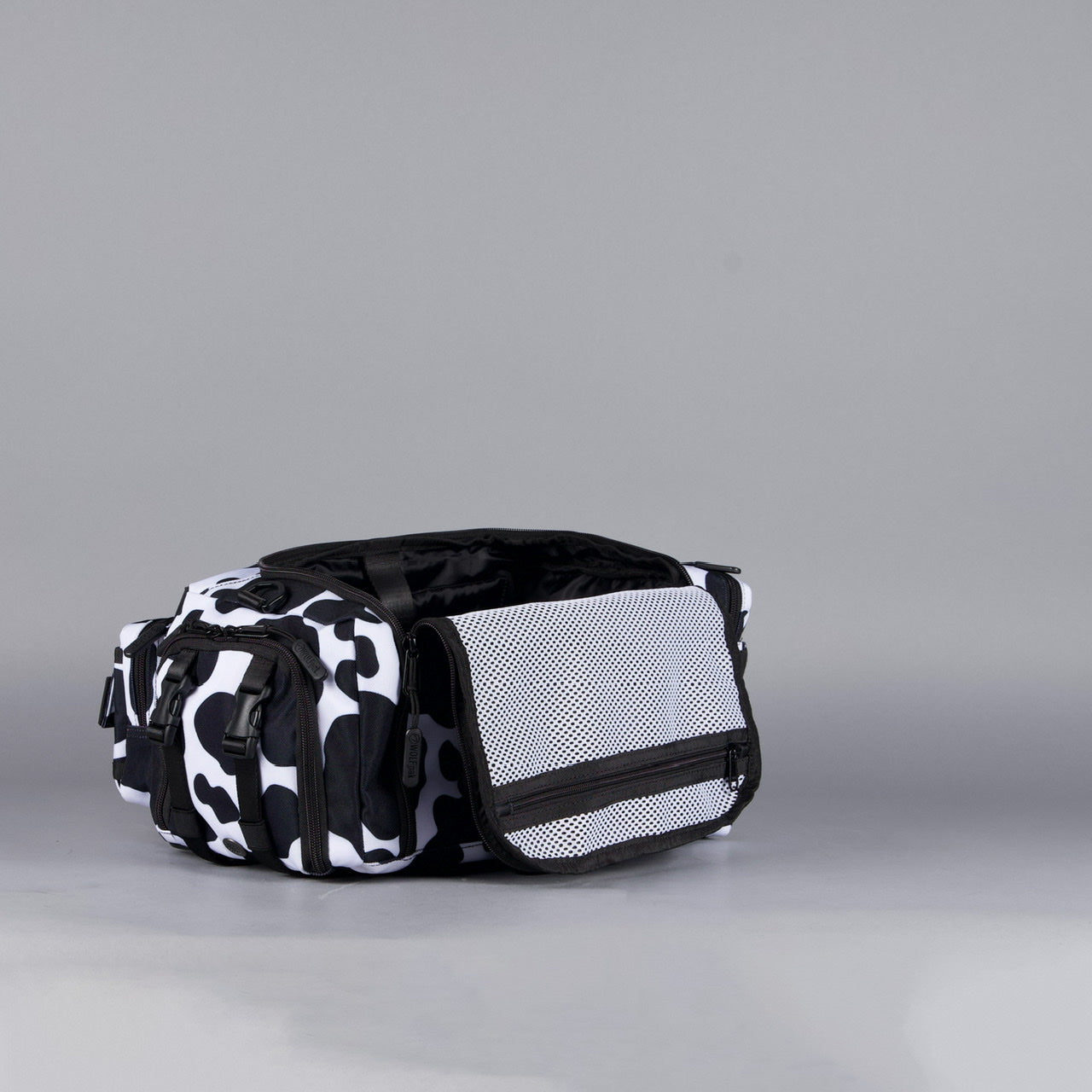 20L Mini Duffle Bag Black White Cow