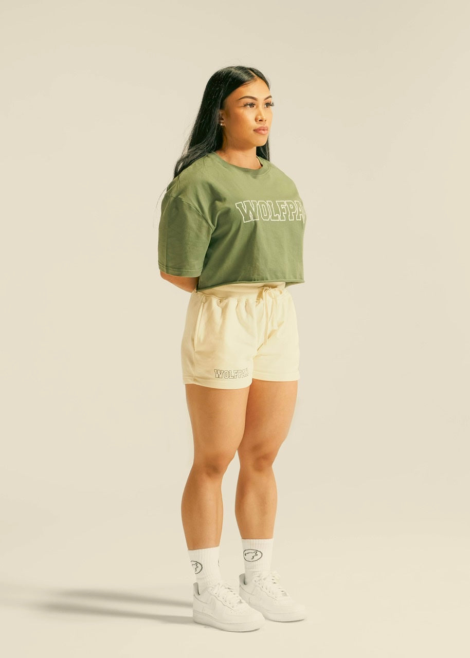 Women's Varsity Cropped Tee Moss Green