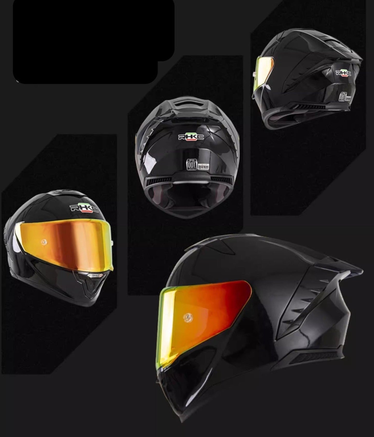 Black 359 Motorcycle Helmet