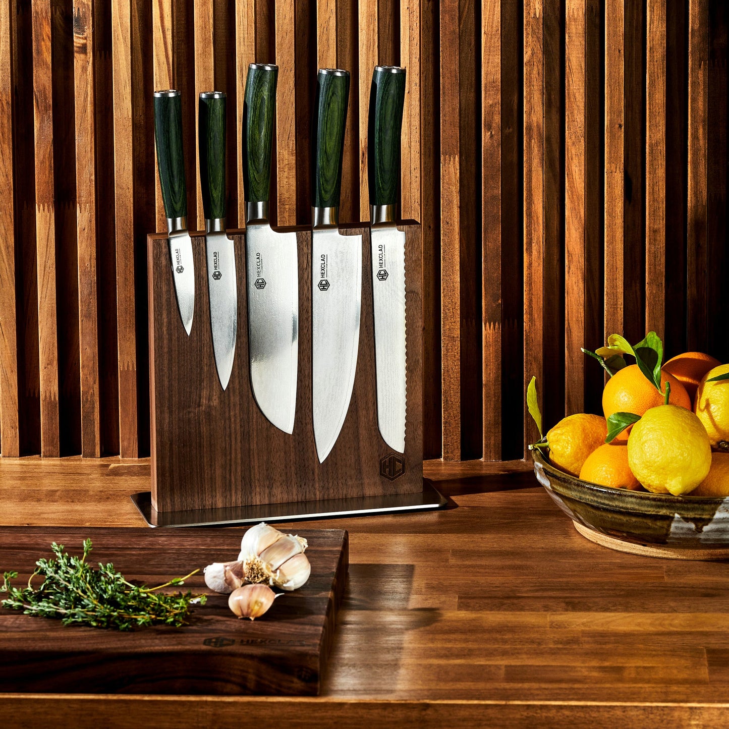 Magnetic Knife Block, Walnut