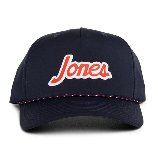 Retro Script Rope Hat - Navy