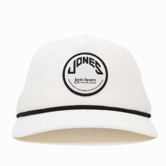 Circle Patch Rope Hat - White