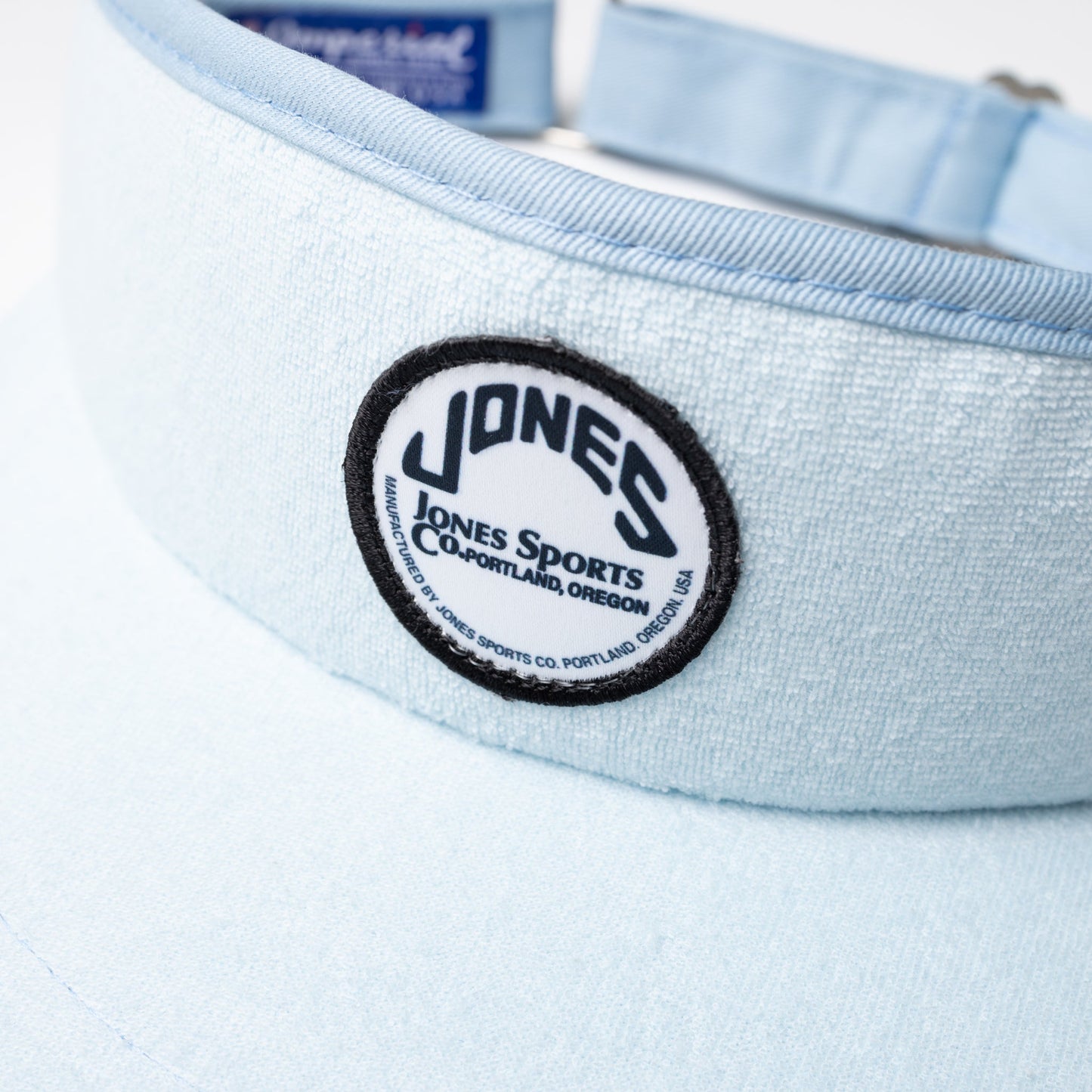 Terrycloth Circle Patch Tour Visor - Light Blue