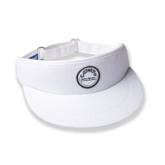 Terrycloth Circle Patch Tour Visor - White