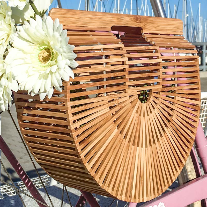 BIKE PRETTY®️ Half Circle Bamboo Bike Bag