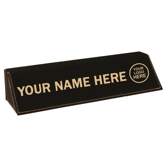 Black and Gold Custom Desk Wedge Name Plate