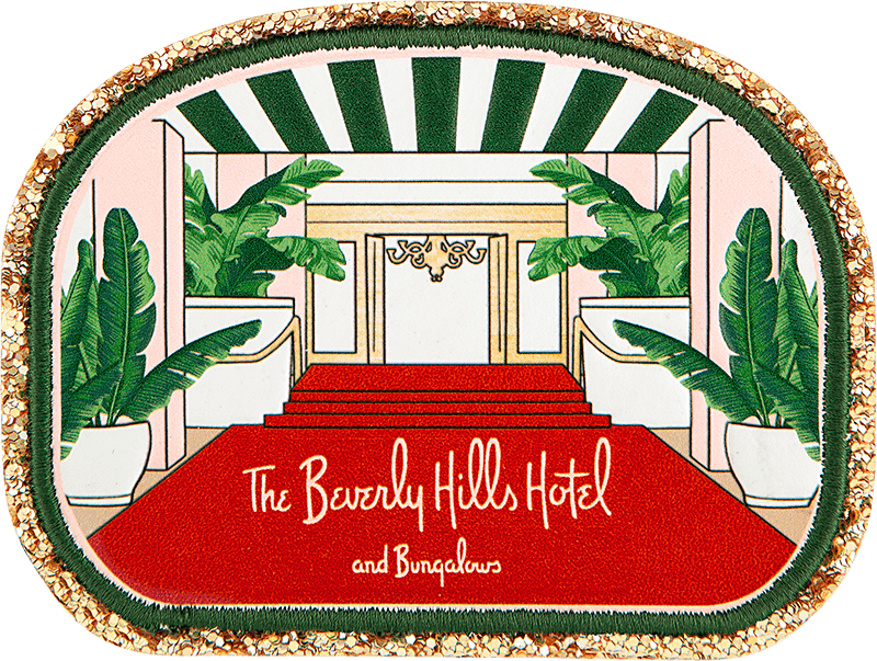 Glitter Varsity The Beverly Hills Hotel Entrance Patch