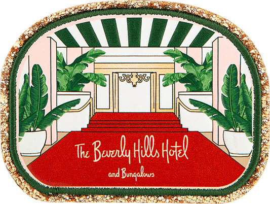 Glitter Varsity The Beverly Hills Hotel Entrance Patch