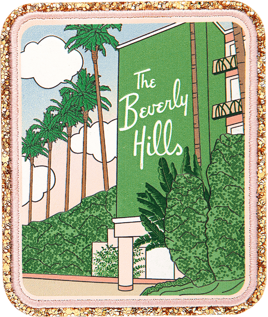 Glitter Varsity The Beverly Hills Hotel Facade Patch