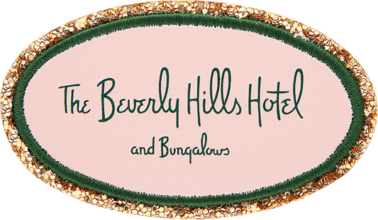 Glitter Varsity The Beverly Hills Hotel Logo Patch