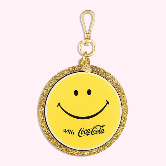 Coca-Cola Smiley Face Glitter Bag Charm