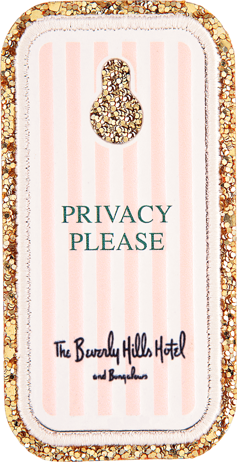 Glitter Varsity The Beverly Hills Hotel "Privacy Please" Door Hang Patch