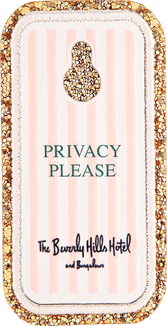 Glitter Varsity The Beverly Hills Hotel "Privacy Please" Door Hang Patch