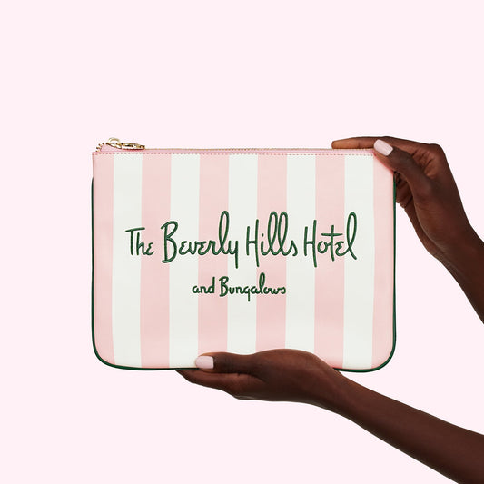 The Beverly Hills Hotel Embroidered Flat Pouch