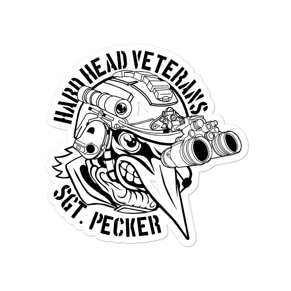 Black & White Sgt. Pecker Bubble-free stickers